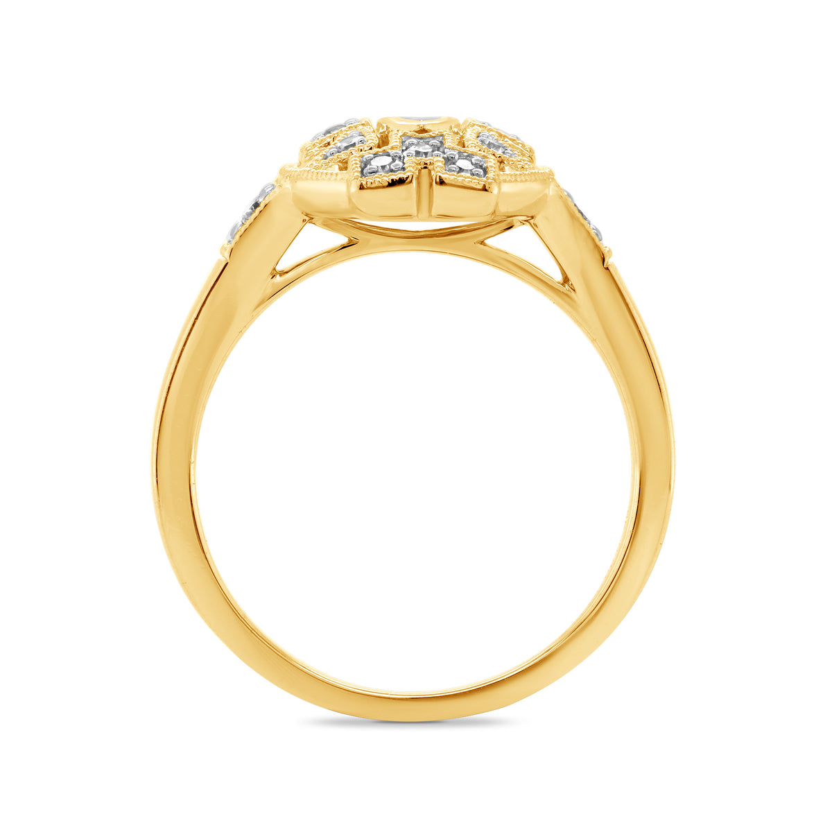 9ct gold art deco style diamond ring 0.20ct