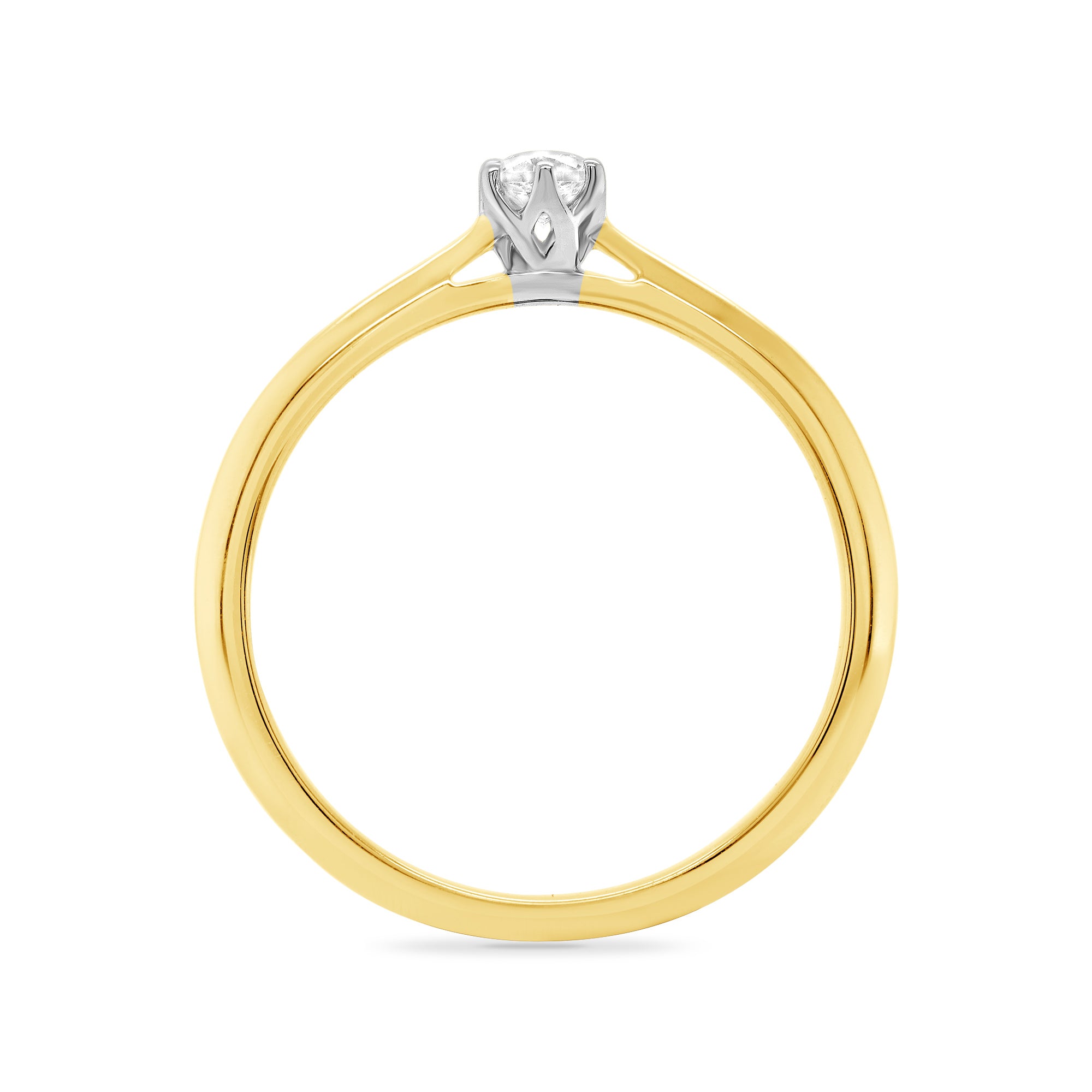 9ct gold six claw single stone diamond ring 0.10ct