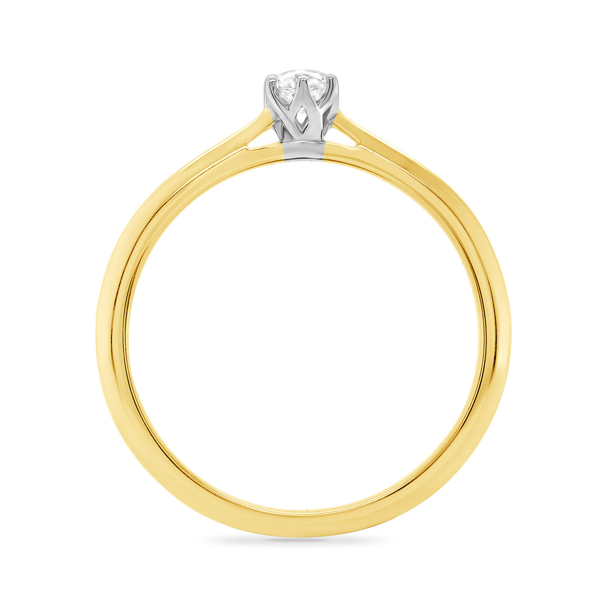 9ct gold six claw single stone diamond ring 0.15ct