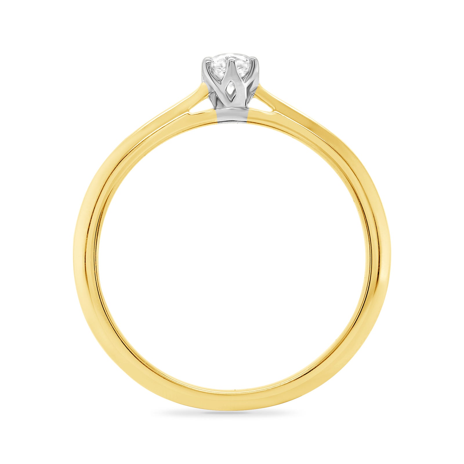 9ct gold six claw single stone diamond ring 0.15ct