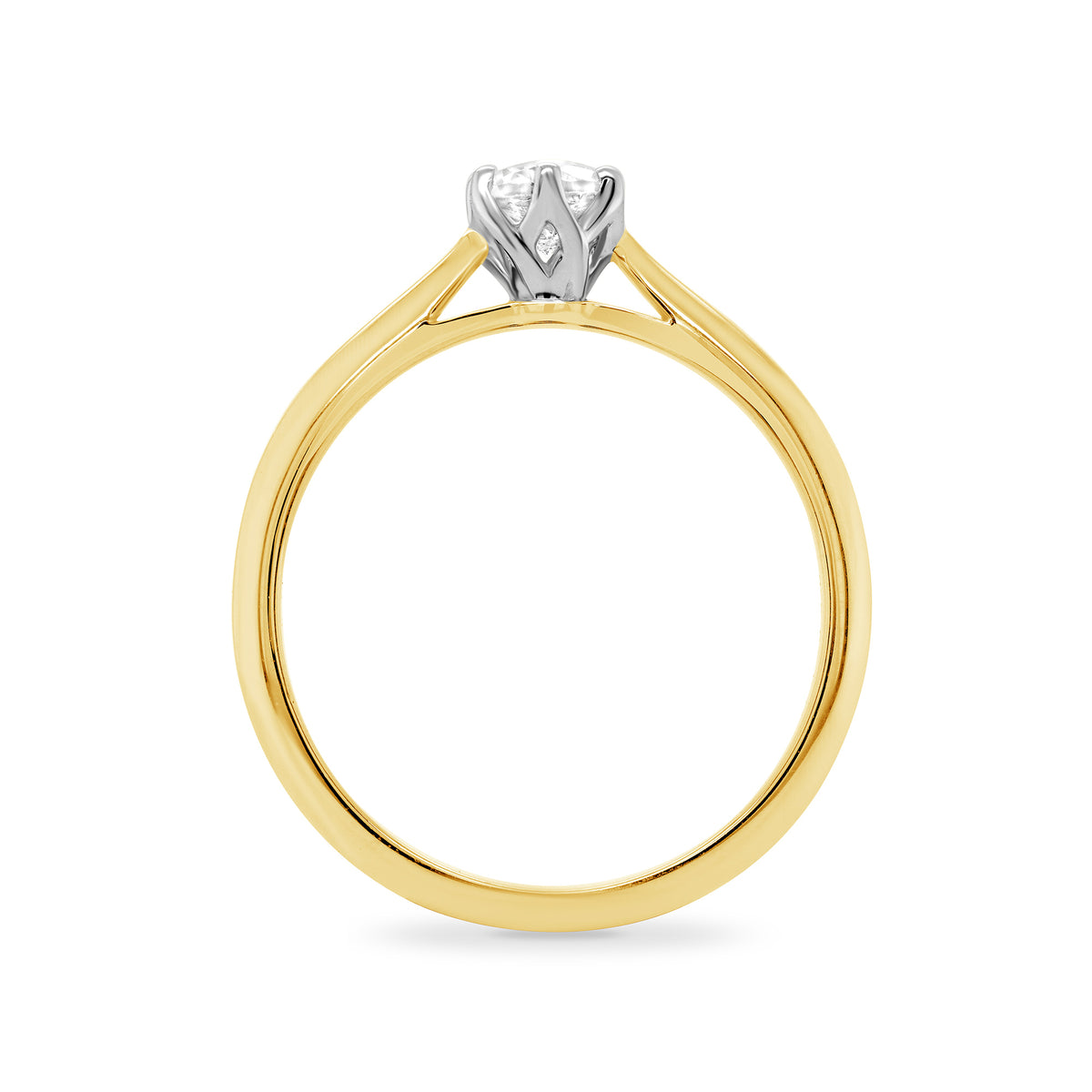 9ct gold six claw single stone diamond ring 0.25ct
