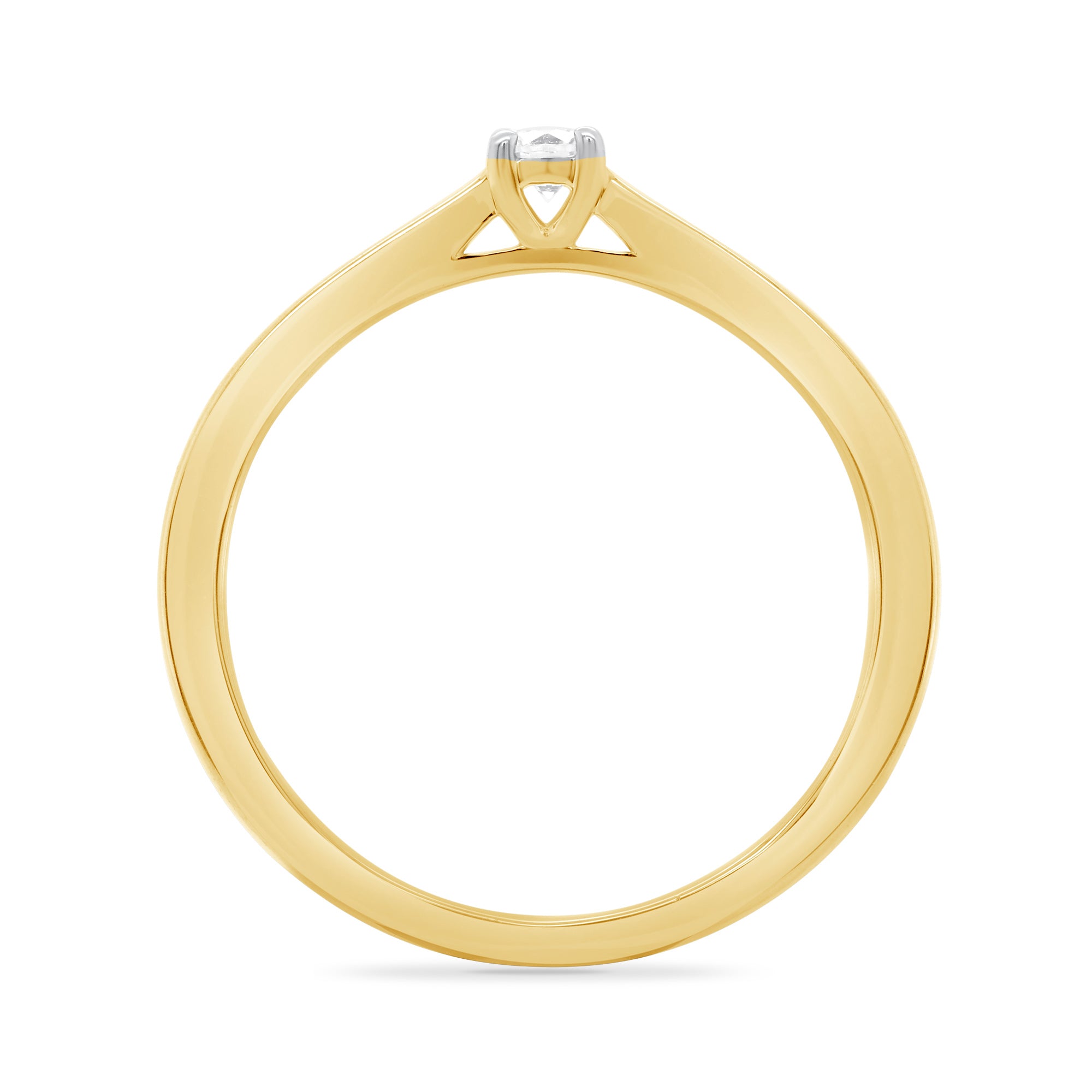 9ct gold single stone diamond ring 0.10ct