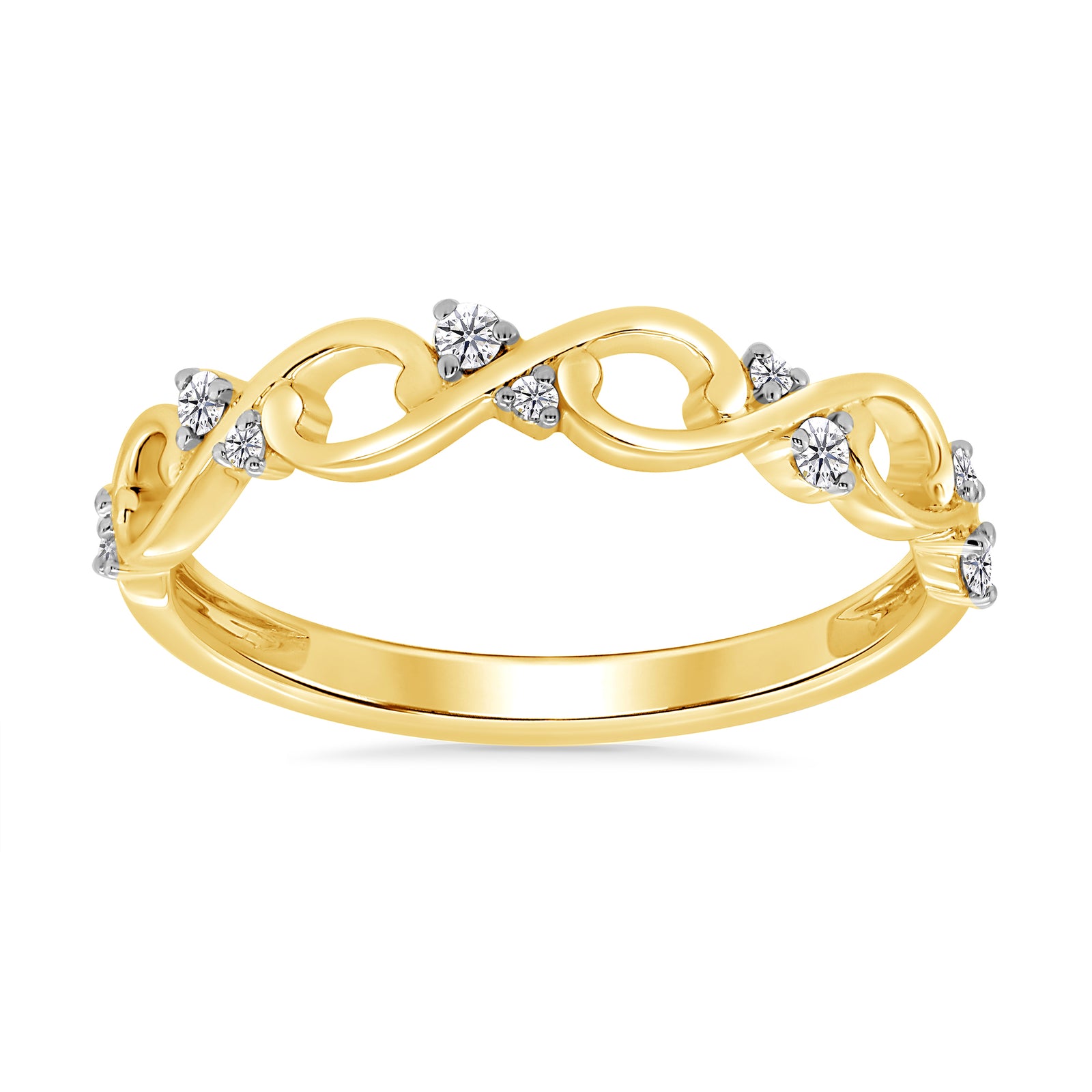 9ct gold diamond set half eternity ring 0.10ct