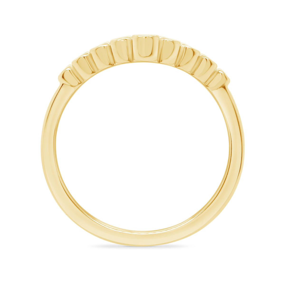 9ct gold rubover diamond set wishbone ring 0.10ct