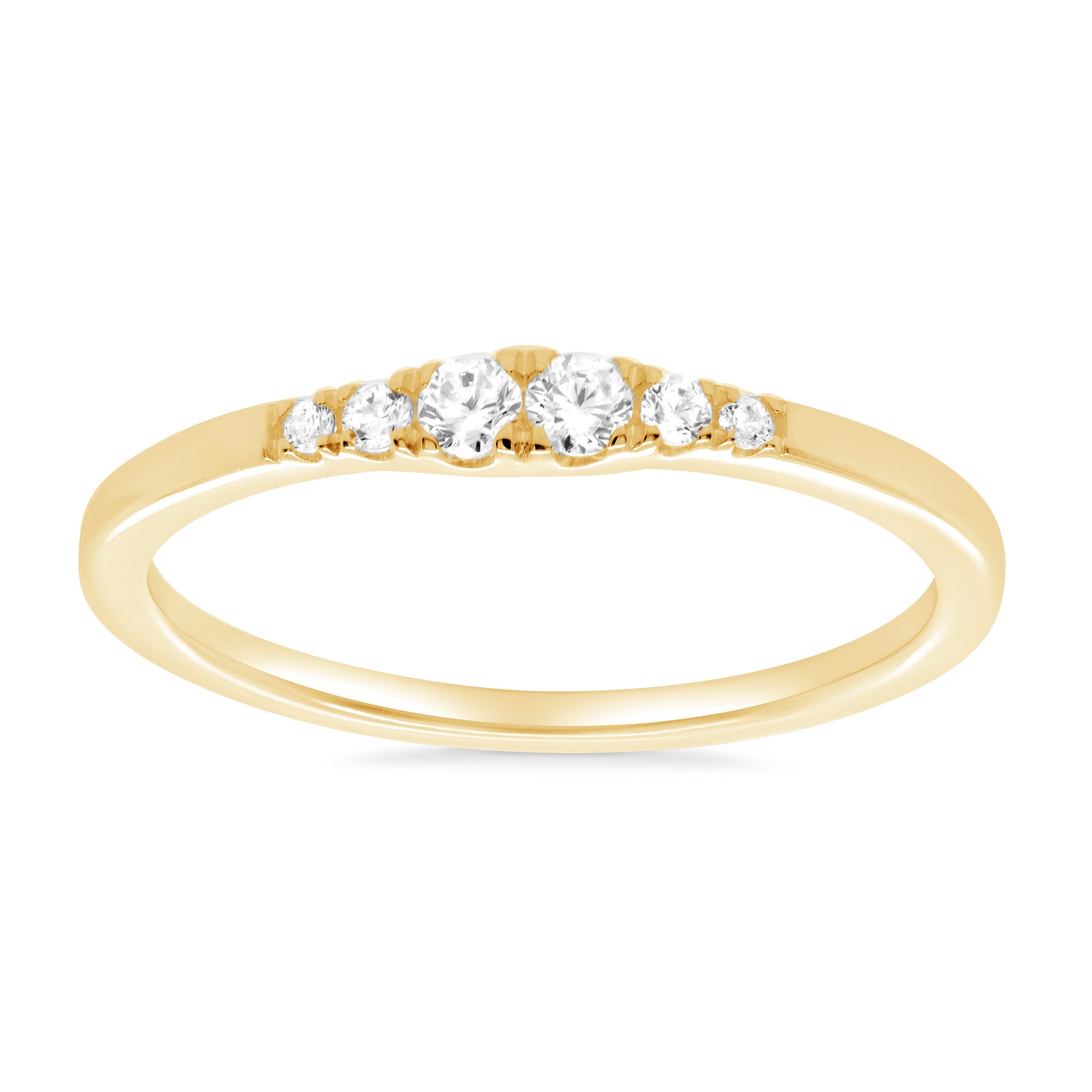 9ct gold six stone diamond half eternity ring 0.14ct