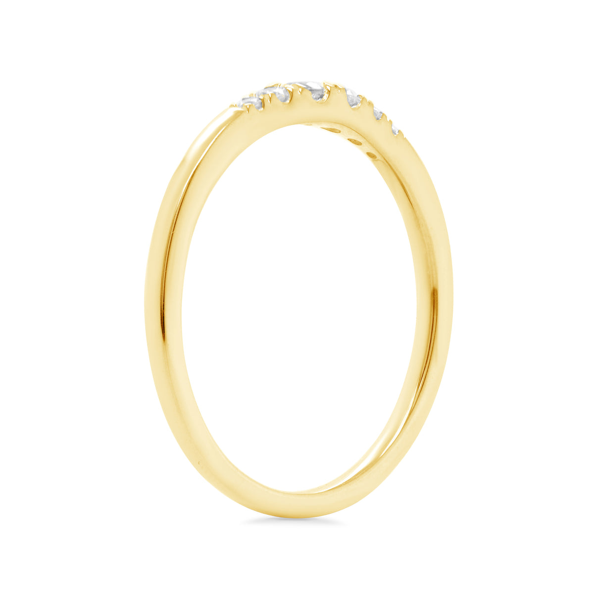 9ct gold six stone diamond half eternity ring 0.14ct
