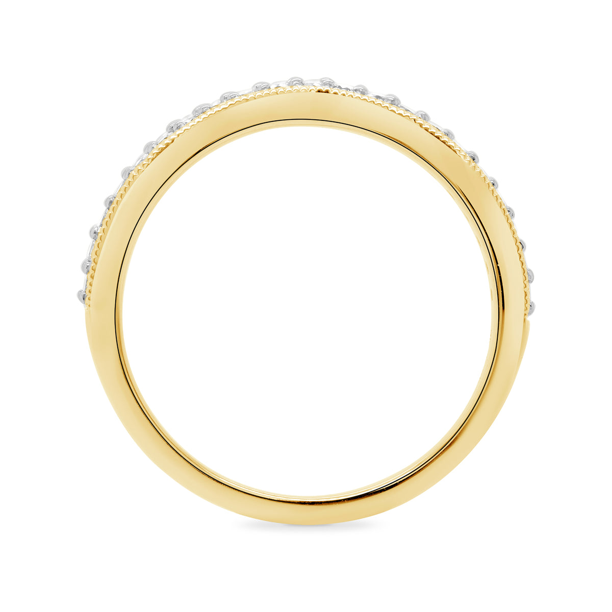 9ct gold curved diamond wishbone ring 0.25ct