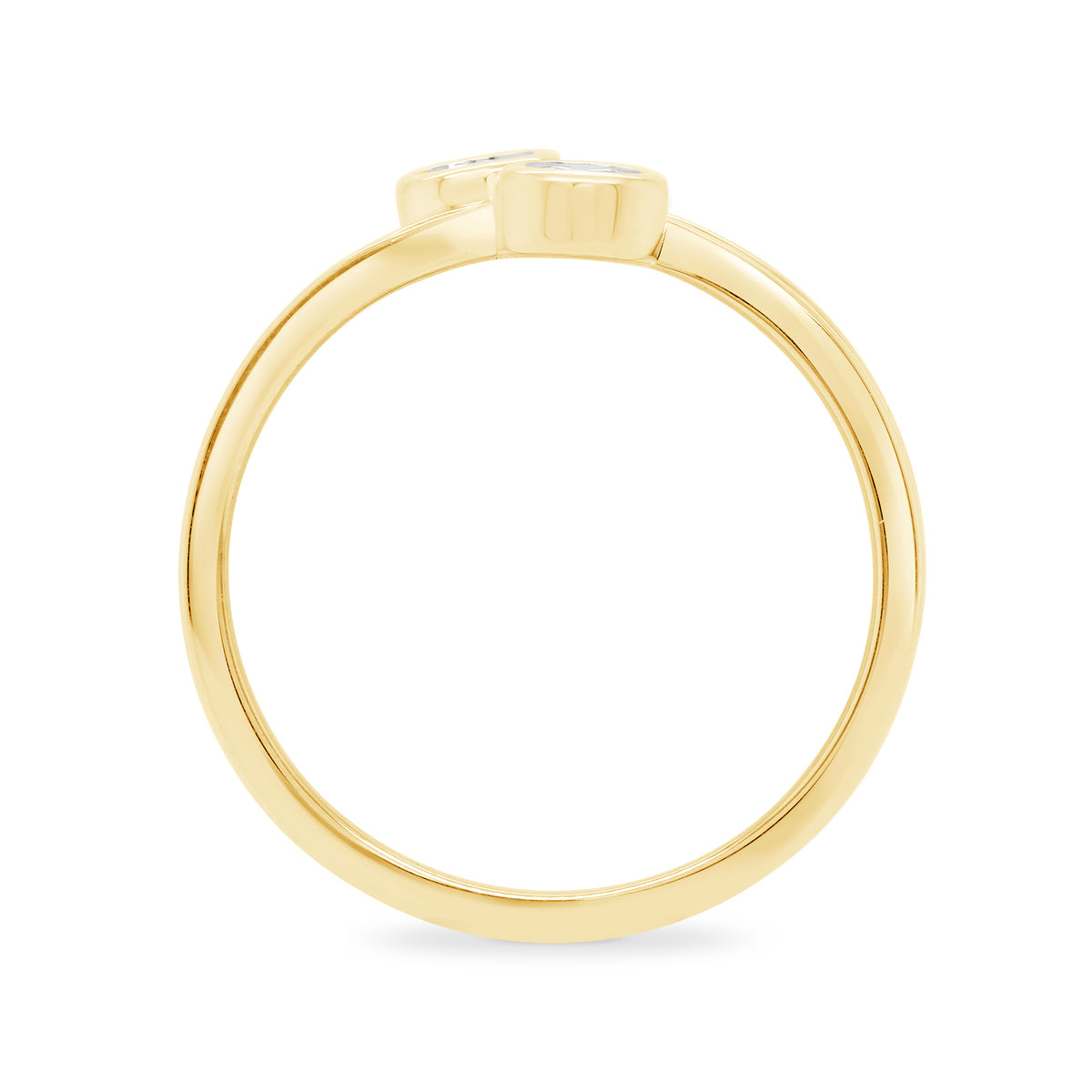 9ct gold 2 stone crossover 'bubble' style diamond ring 0.25ct