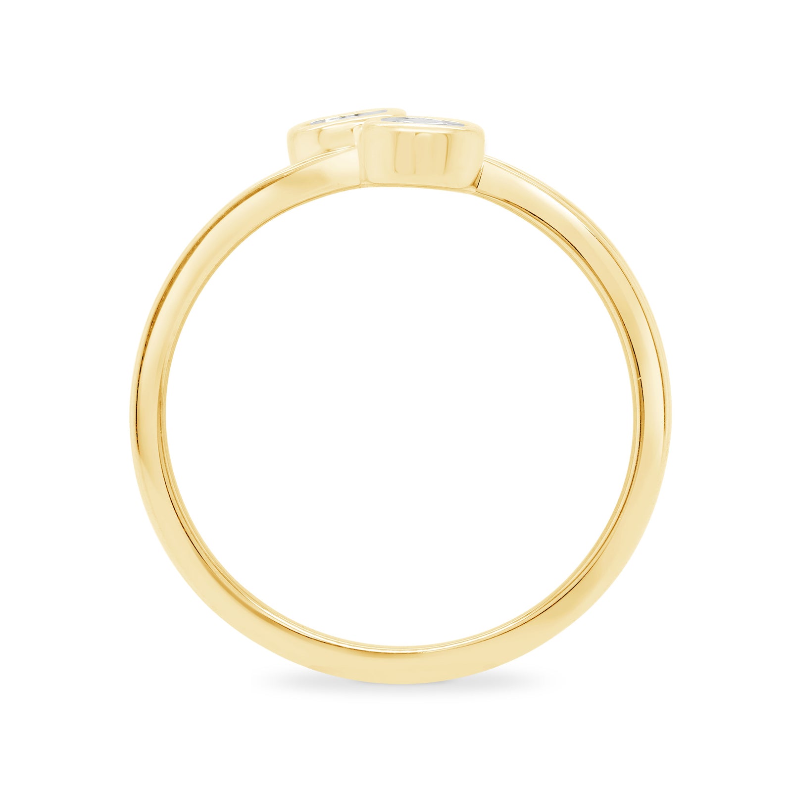 9ct gold 2 stone crossover 'bubble' style diamond ring 0.25ct