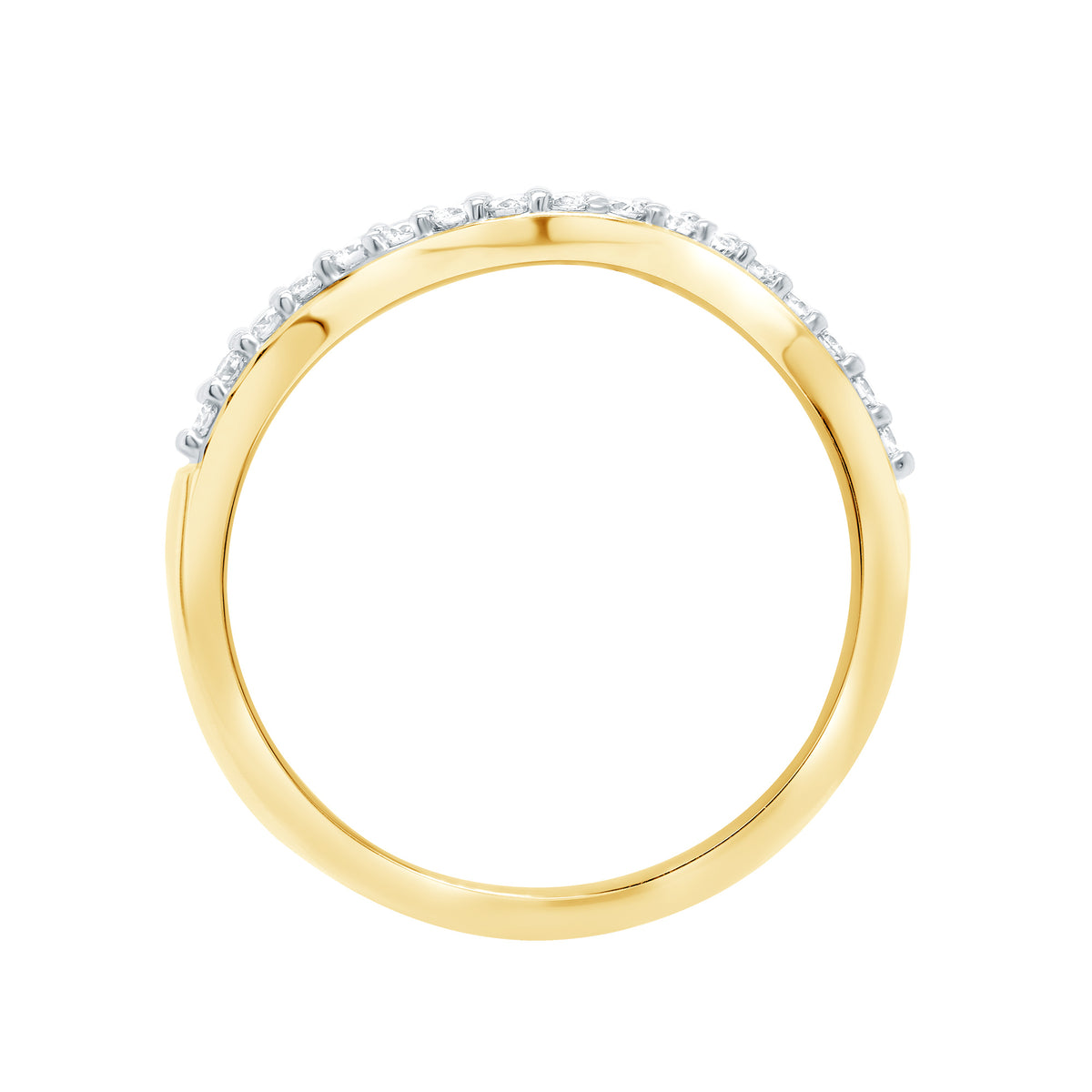 9ct gold curved diamond wishbone ring 0.20ct