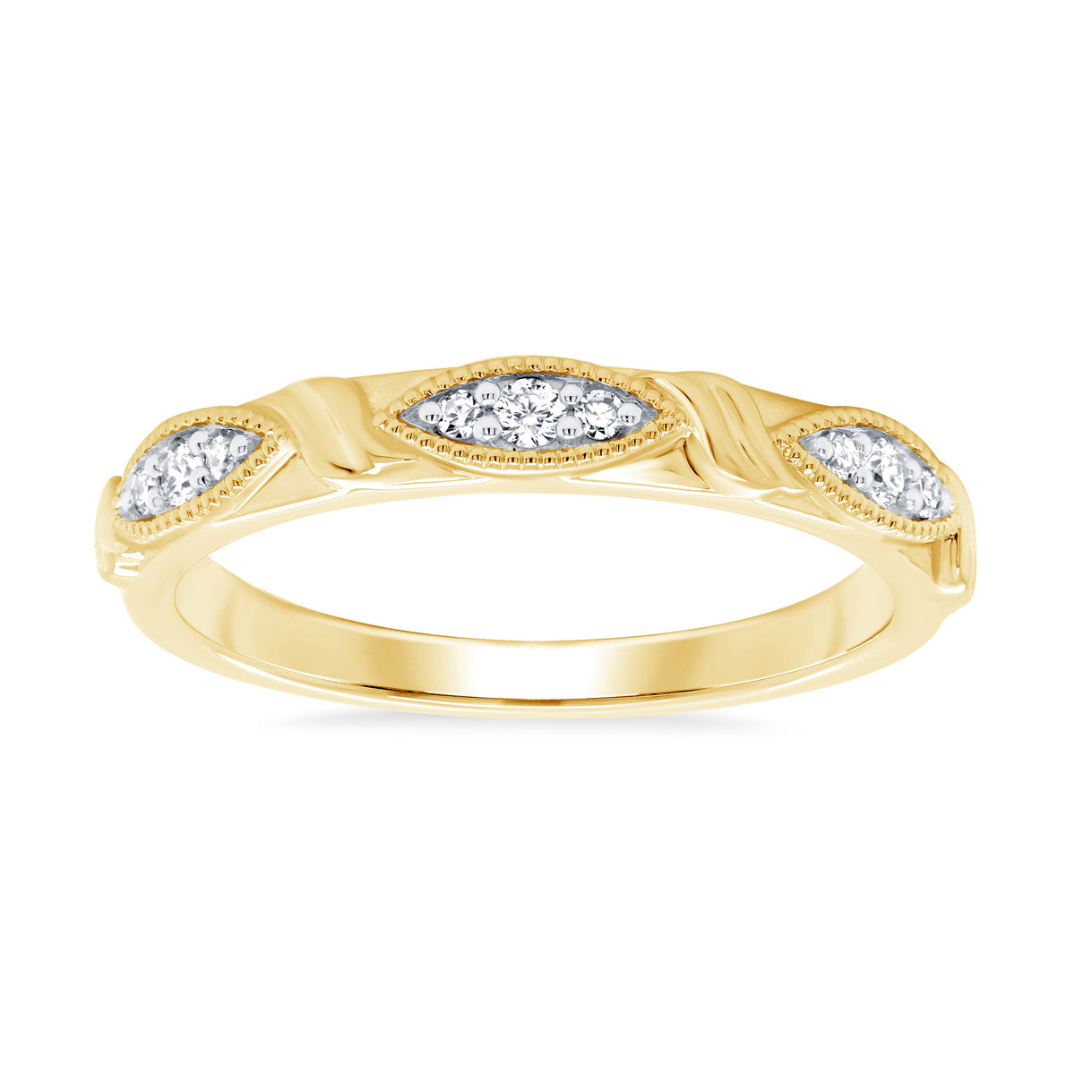 9ct gold fancy diamond half eternity ring 0.10ct