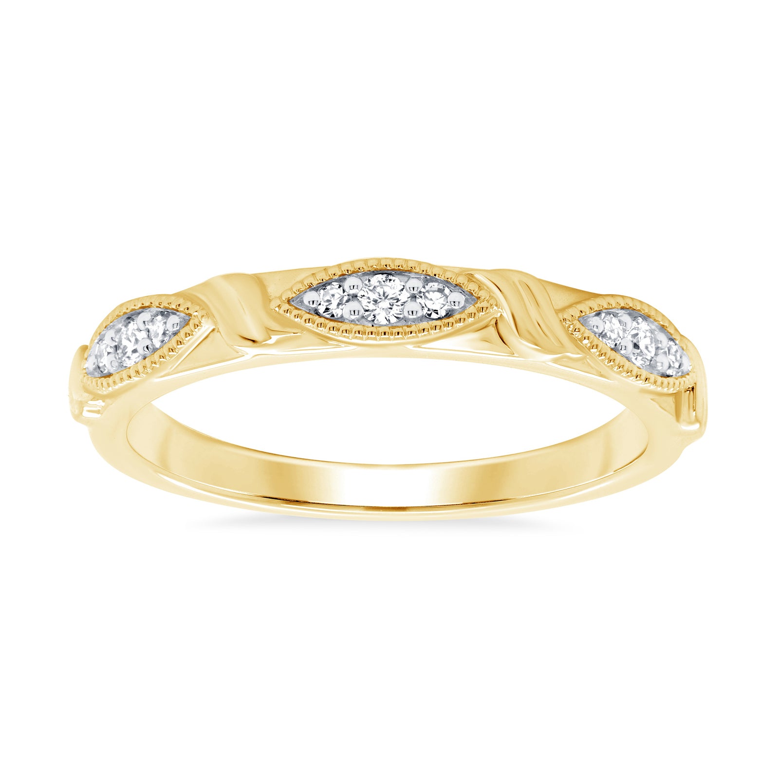 9ct gold fancy diamond half eternity ring 0.10ct