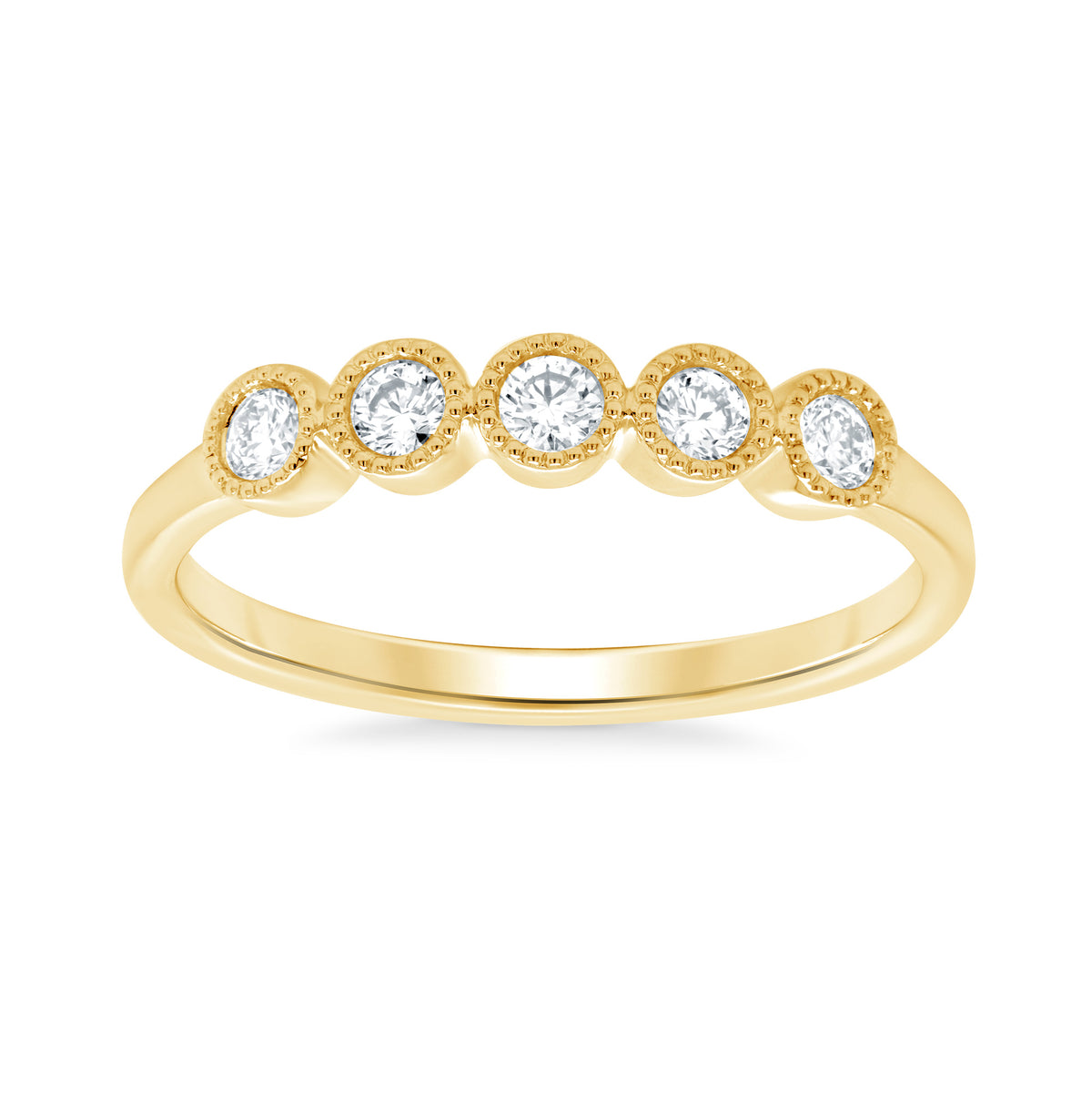 9ct gold 5 stone diamond set 'bubble' style ring 0.26ct