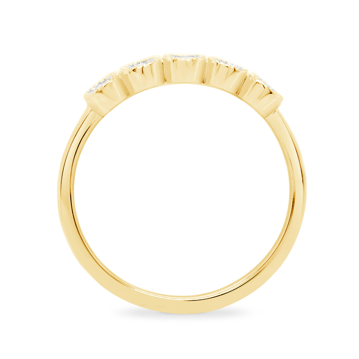 9ct gold 5 stone diamond set 'bubble' style ring 0.26ct