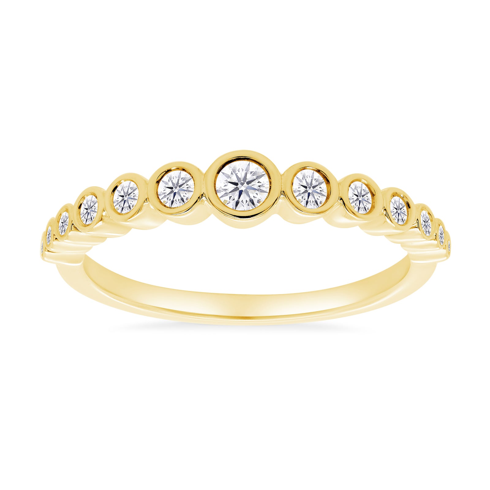 9ct gold 12 stone diamond half eternity ring 0.27ct