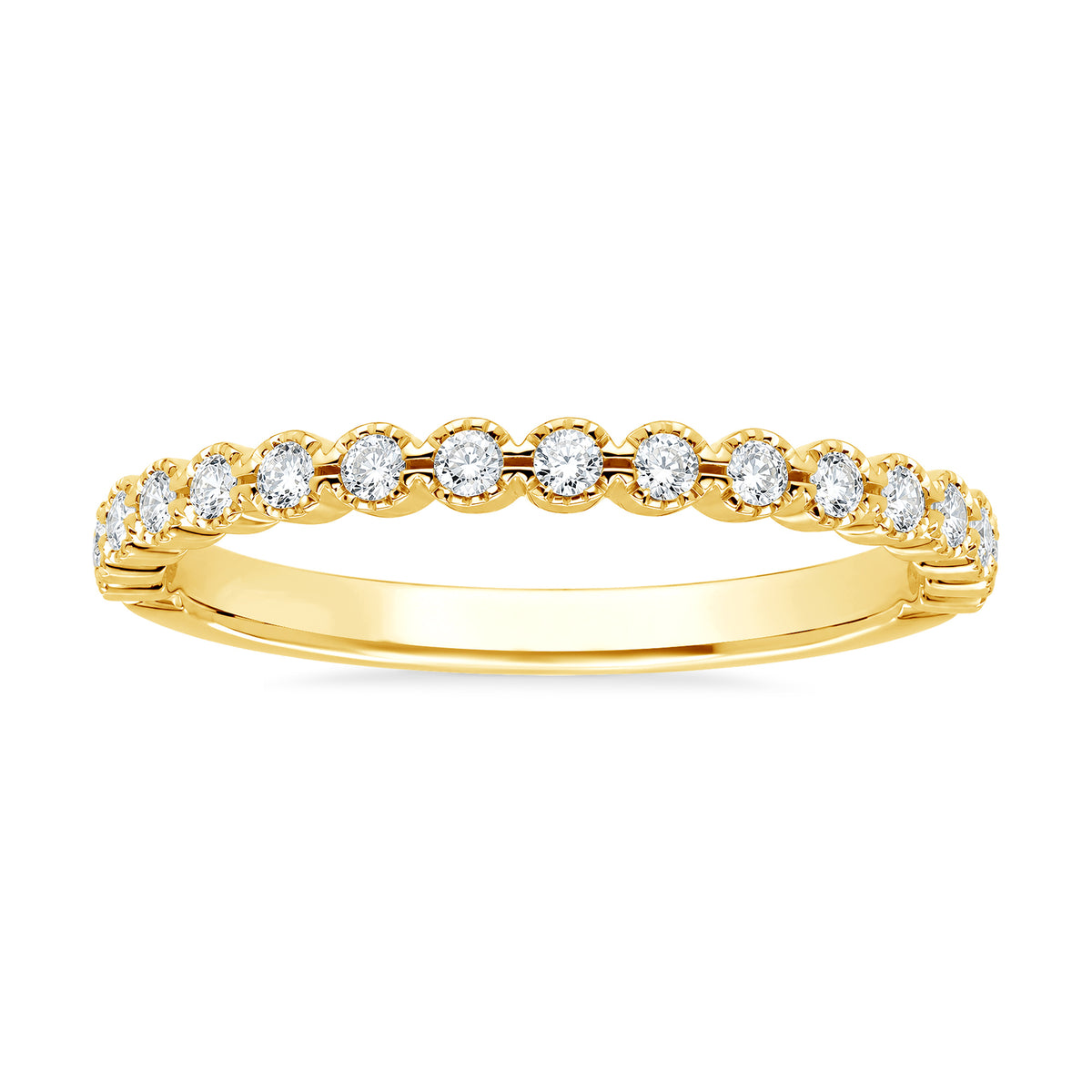 9ct gold millegraine diamond half eternity ring 0.20ct