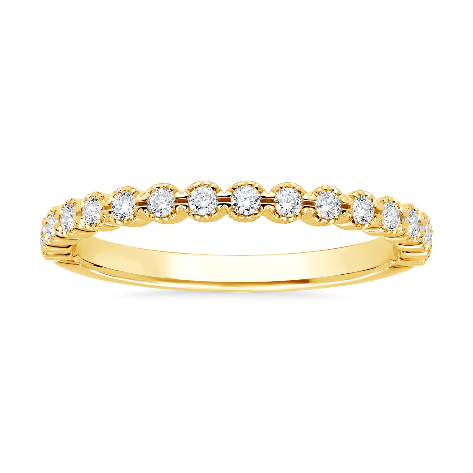 9ct gold millegraine diamond half eternity ring 0.20ct