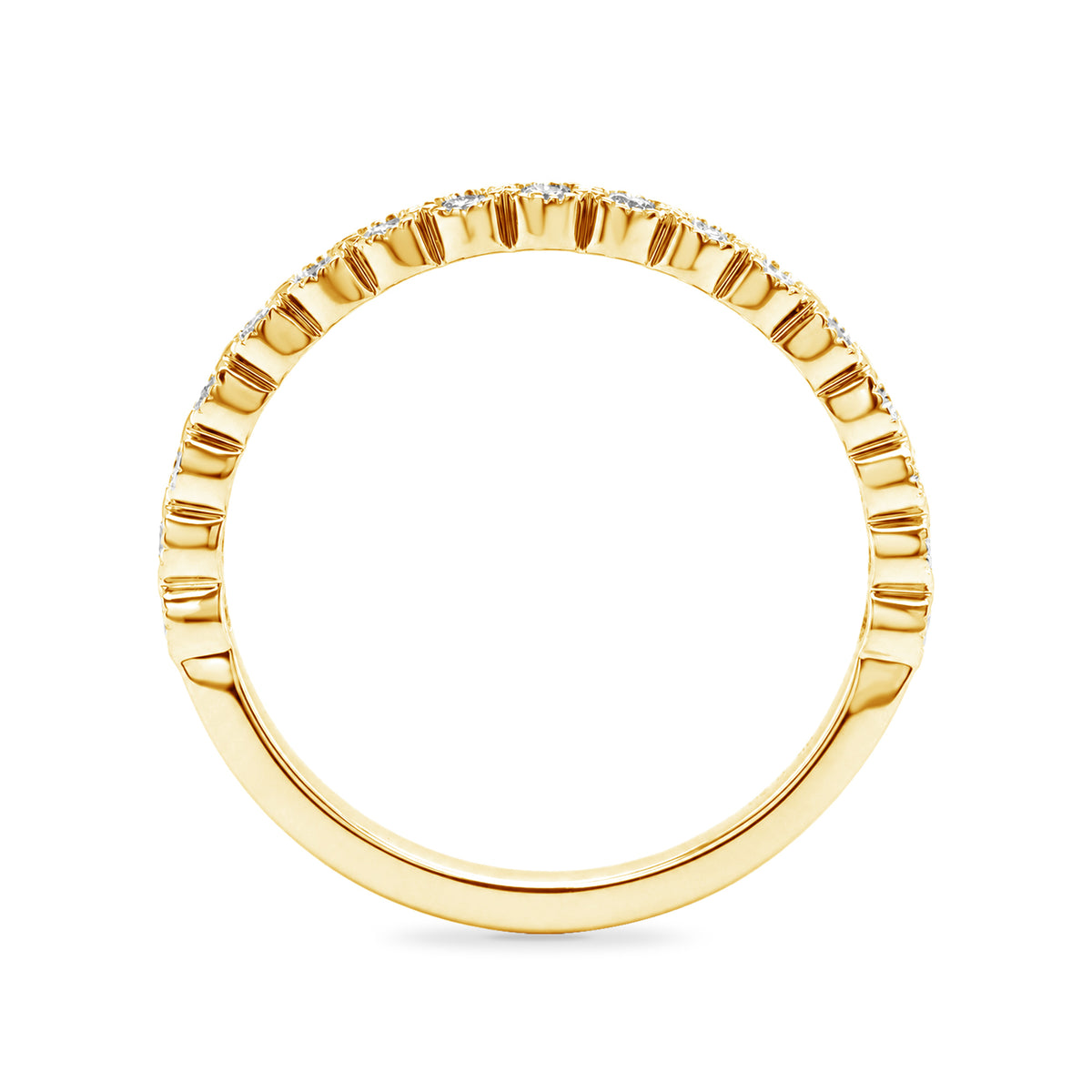 9ct gold millegraine diamond half eternity ring 0.20ct