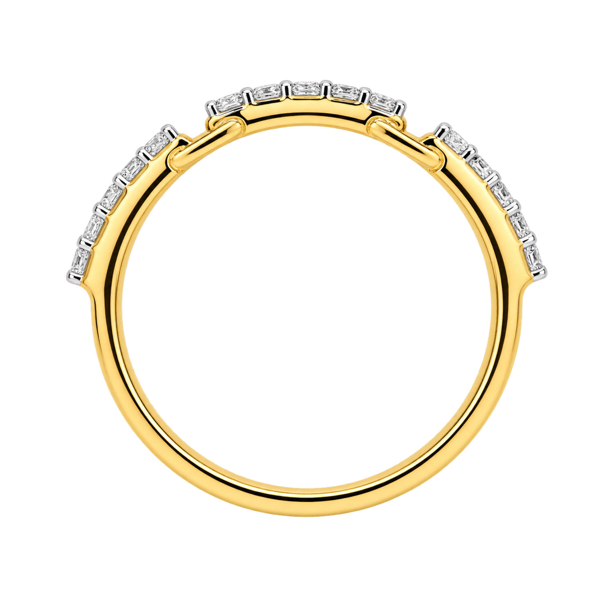 9ct gold chain link half et ring 0.13ct