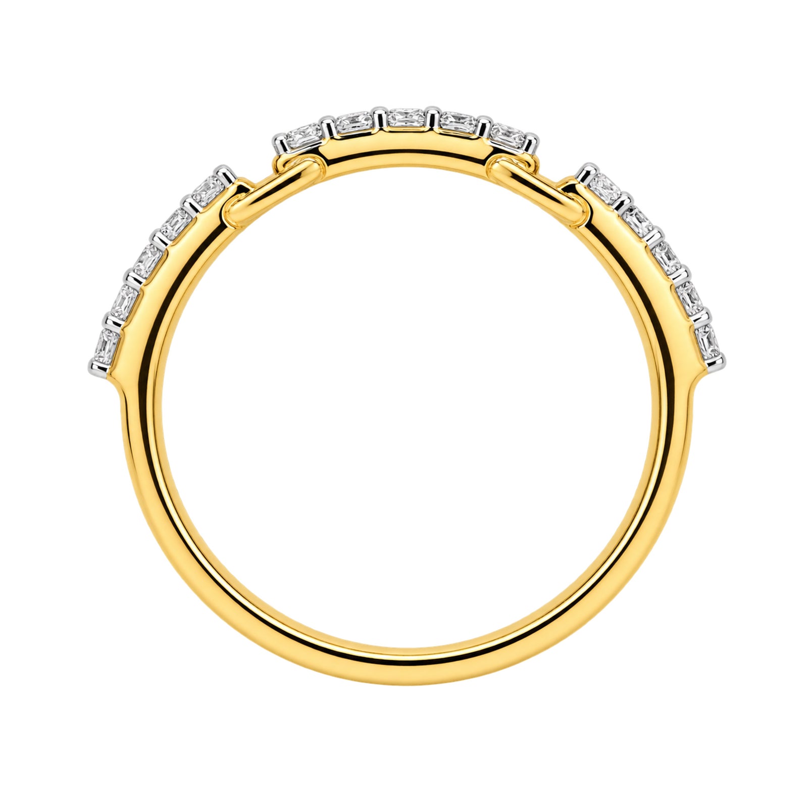 9ct gold chain link half et ring 0.13ct