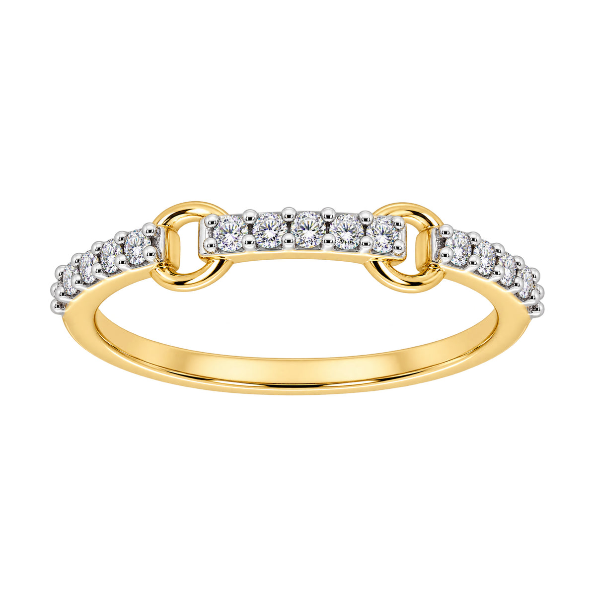 9ct gold chain link half et ring 0.13ct