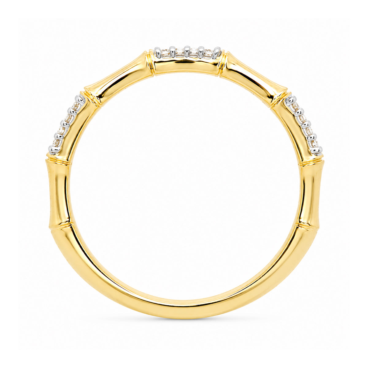 9ct gold 'bone style' diamond half eternity ring 0.05cts