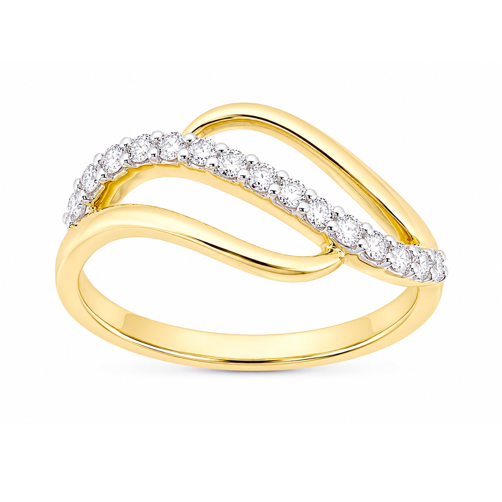 9ct gold diamond swirl ring 0.25cts