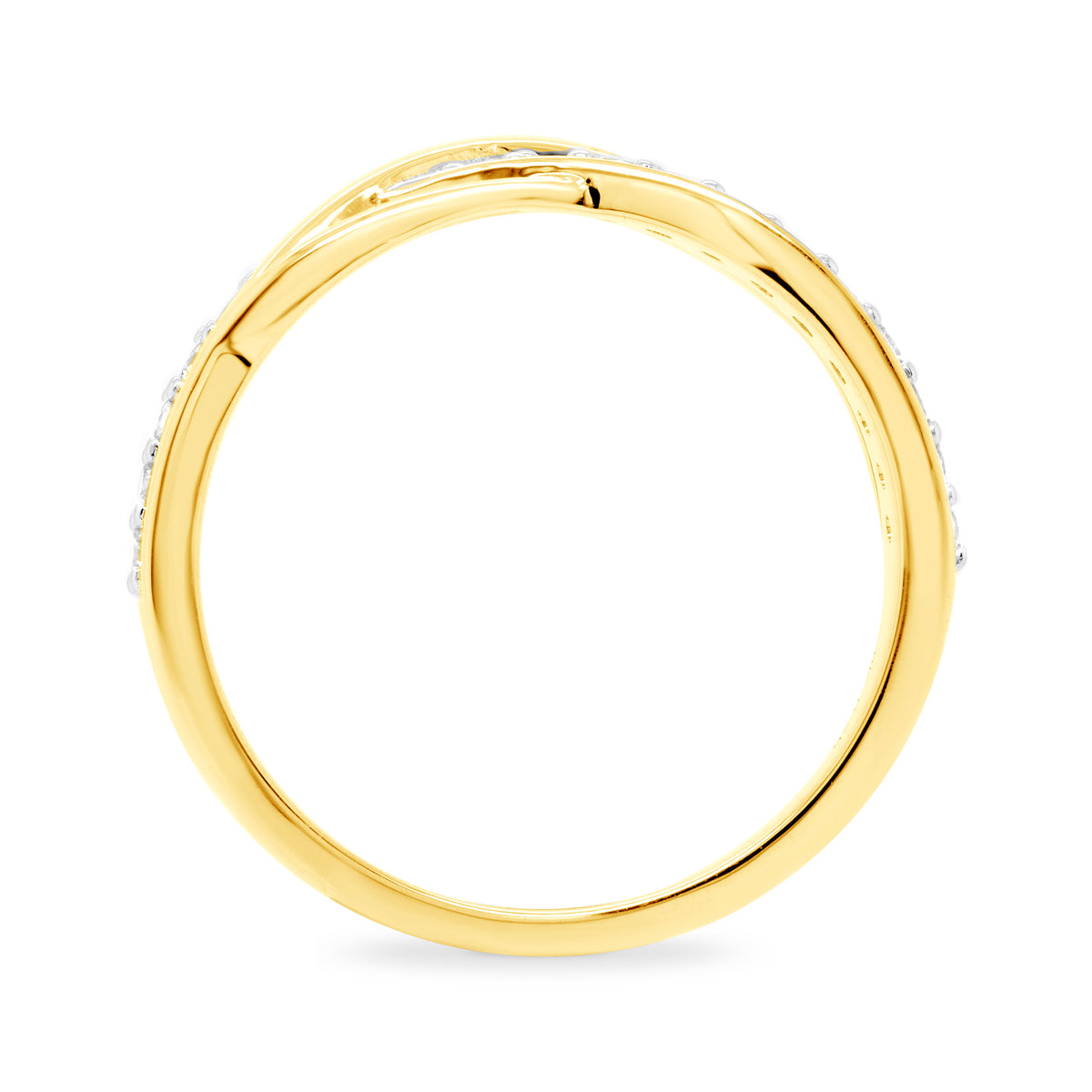 9ct gold diamond swirl ring 0.25cts