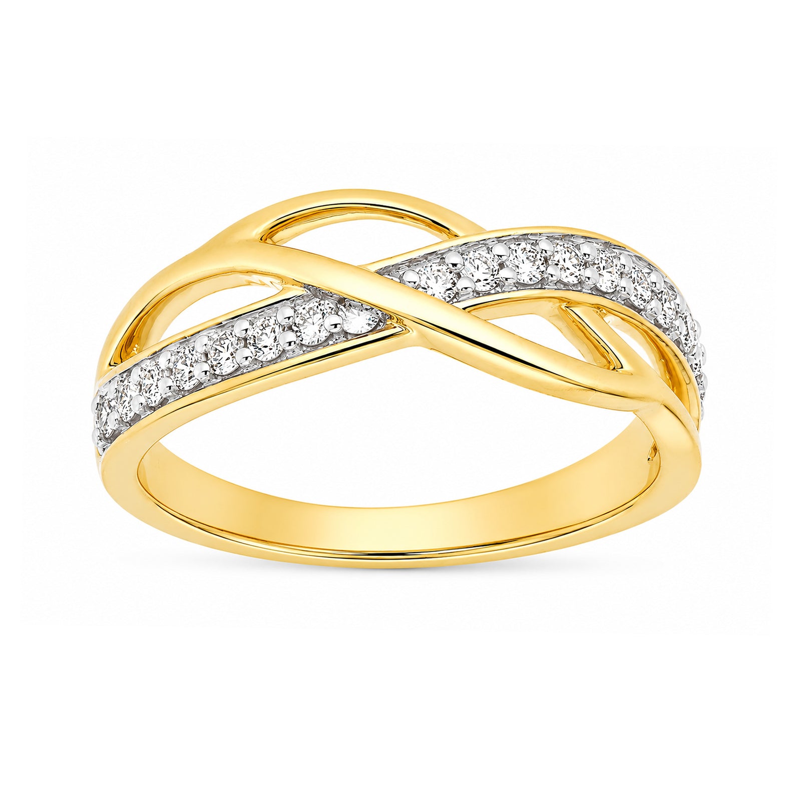 9ct gold diamond swirl ring 0.25cts