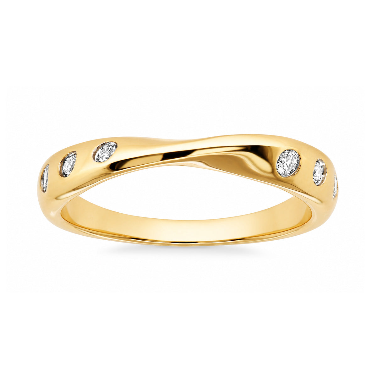 9ct gold diamond crossover ring 0.15cts