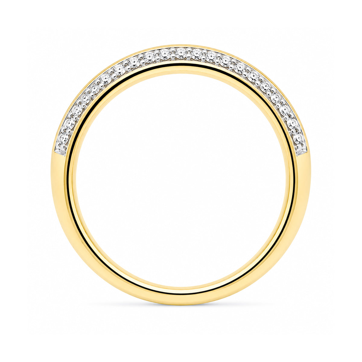 9ct gold 2 row half et diamond ring 0.35cts