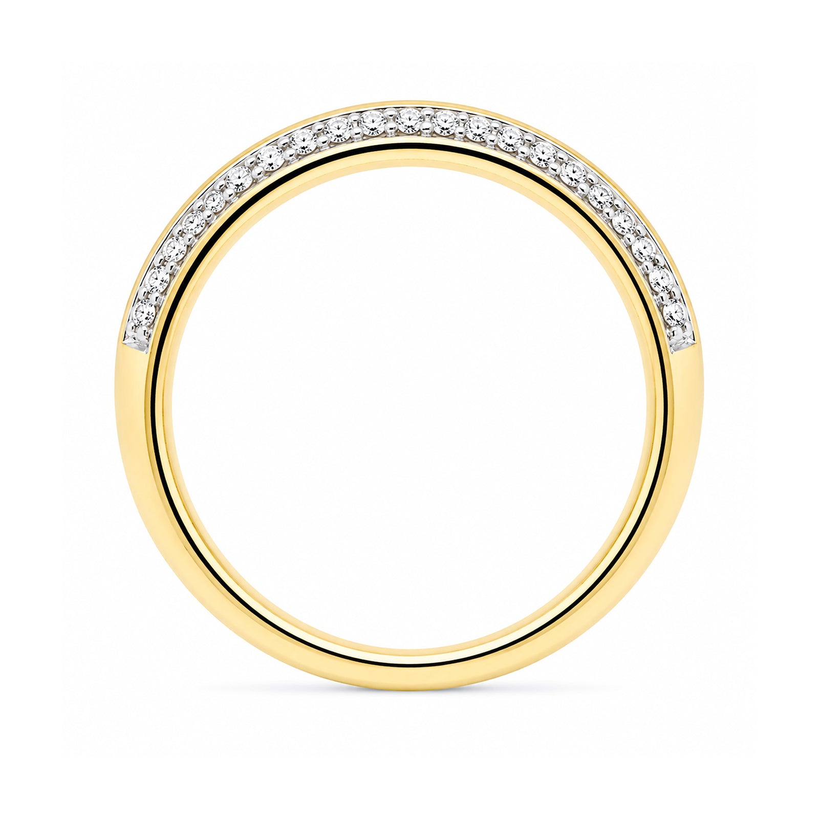9ct gold 2 row half et diamond ring 0.35cts