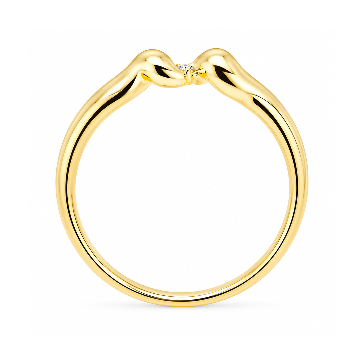 9ct gold diamond wave ring 0.02cts