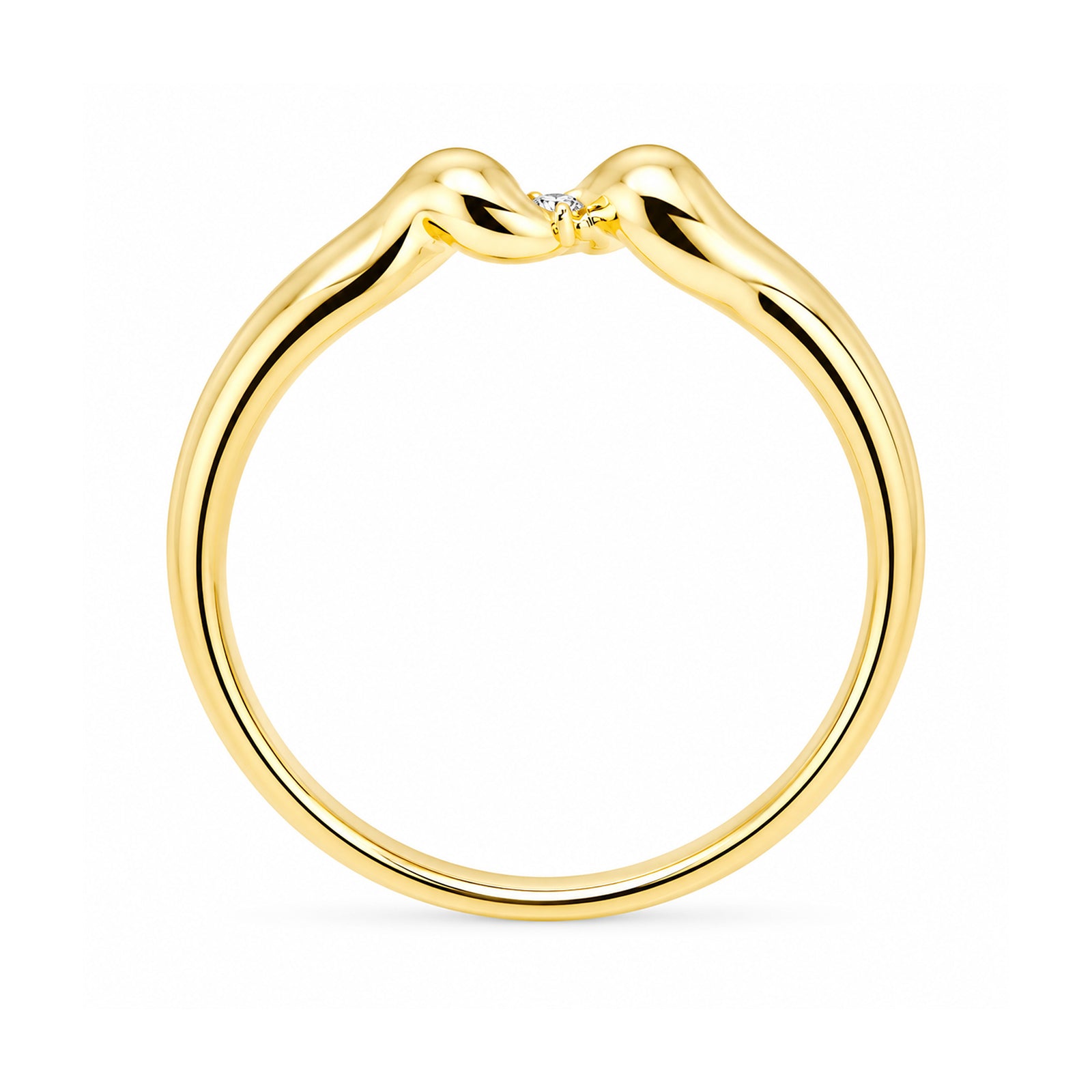 9ct gold diamond wave ring 0.02cts
