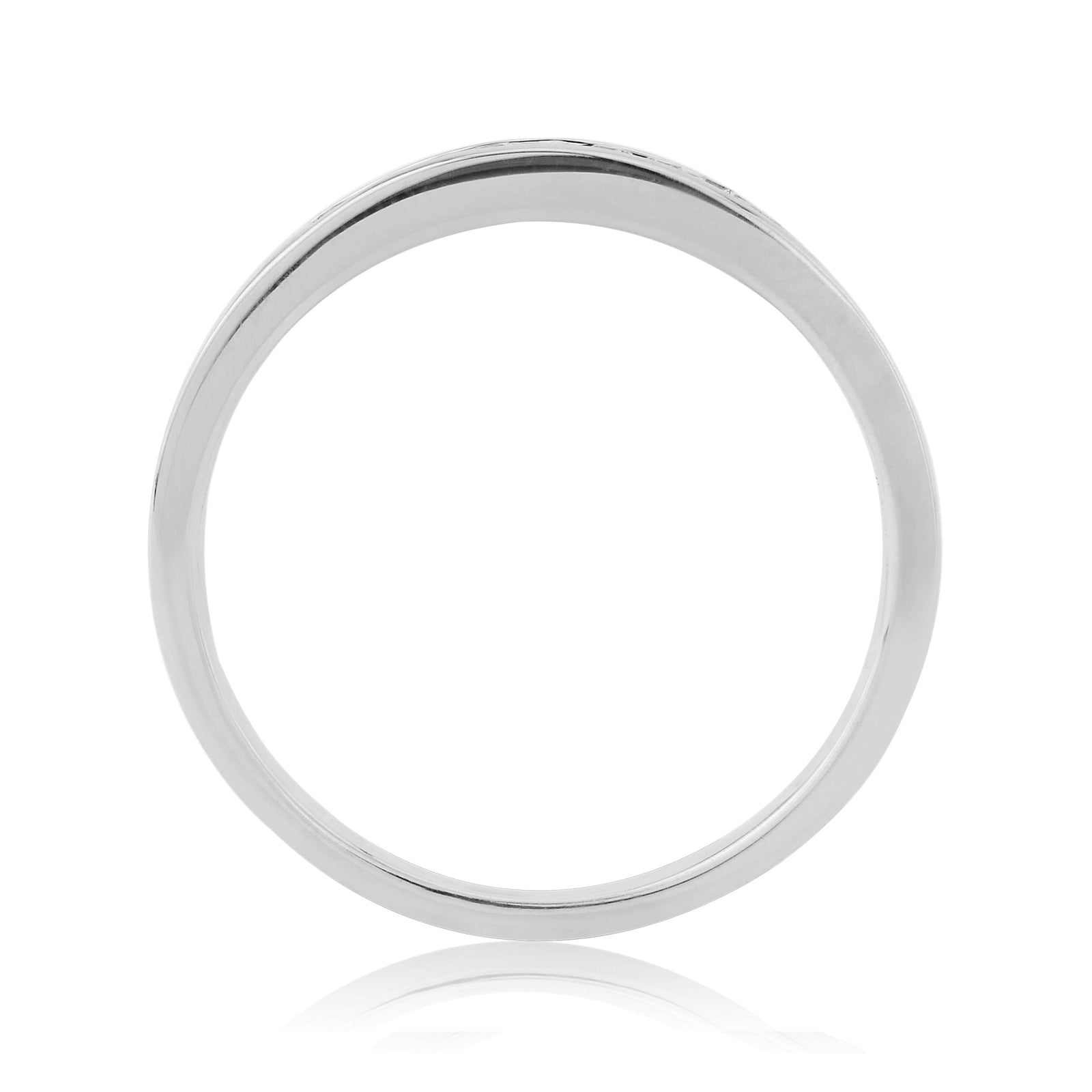 9ct white gold channel set diamond half et ring 0.10ct