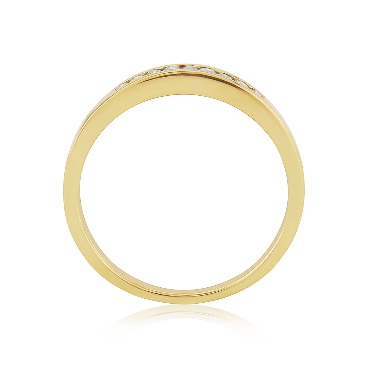 9ct gold channel set diamond half et ring 0.10ct