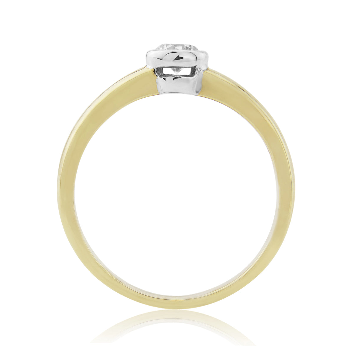 9ct gold rub over set single stone diamond ring 0.25ct