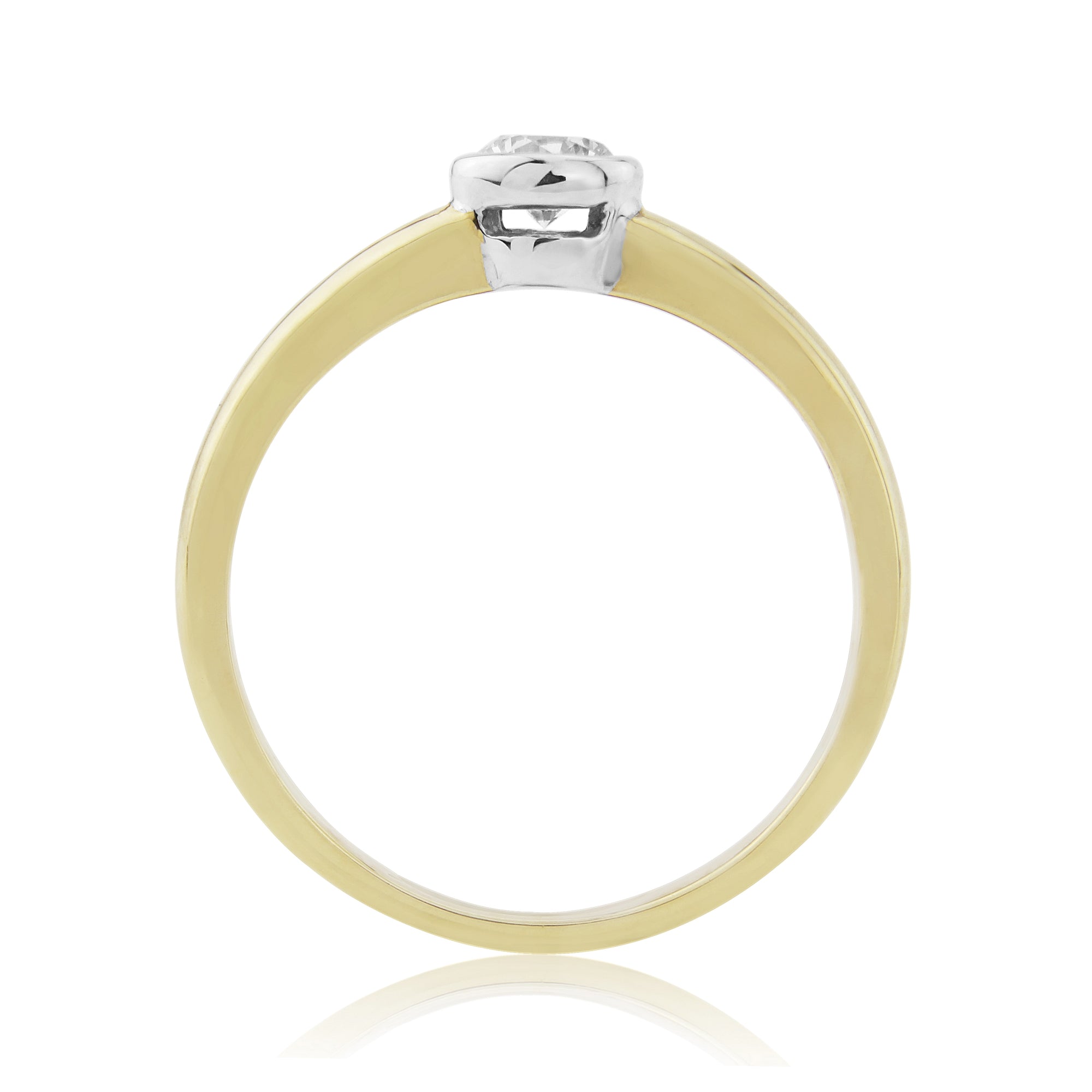 9ct gold rub over set single stone diamond ring 0.25ct