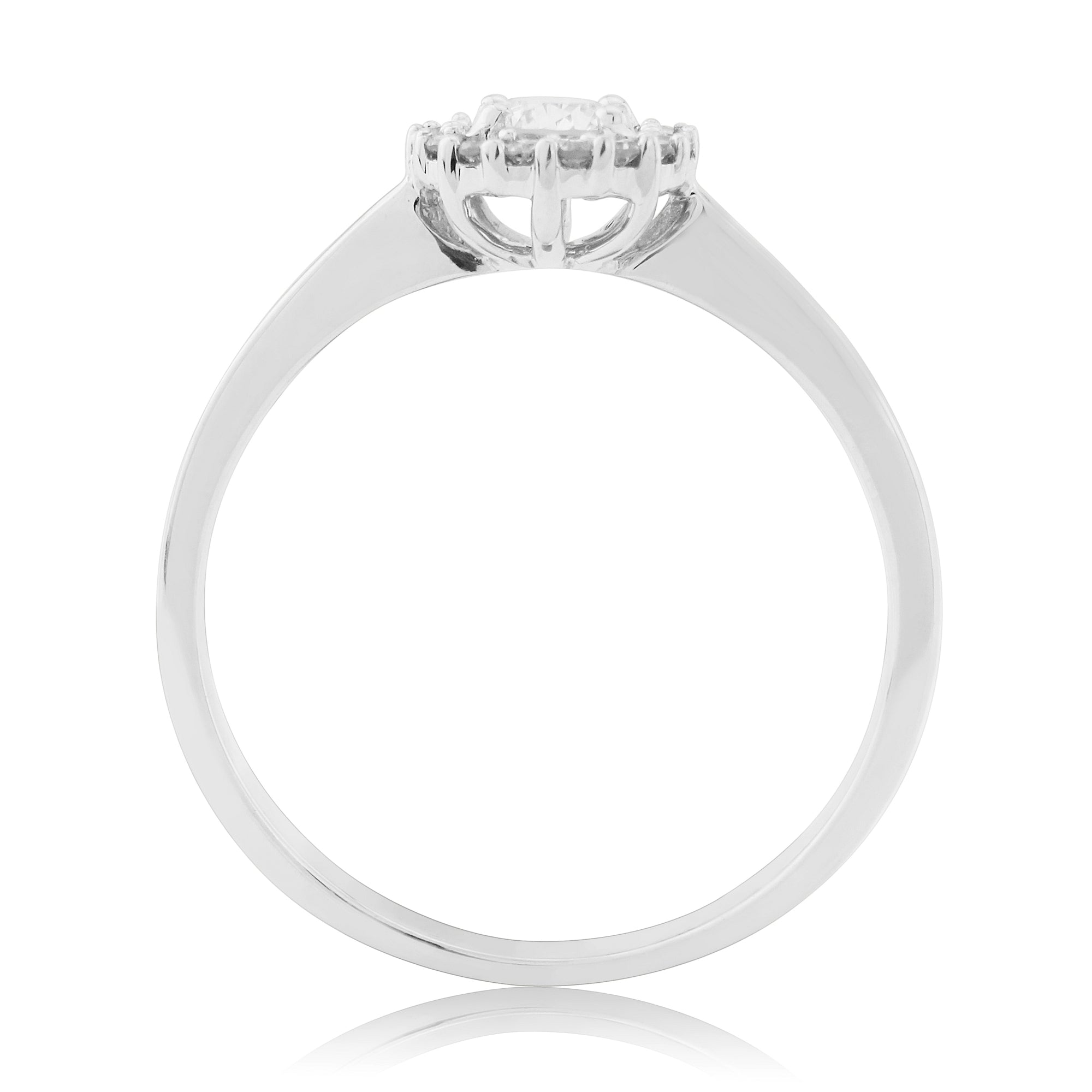 9ct white gold diamond set halo cluster ring 0.32ct