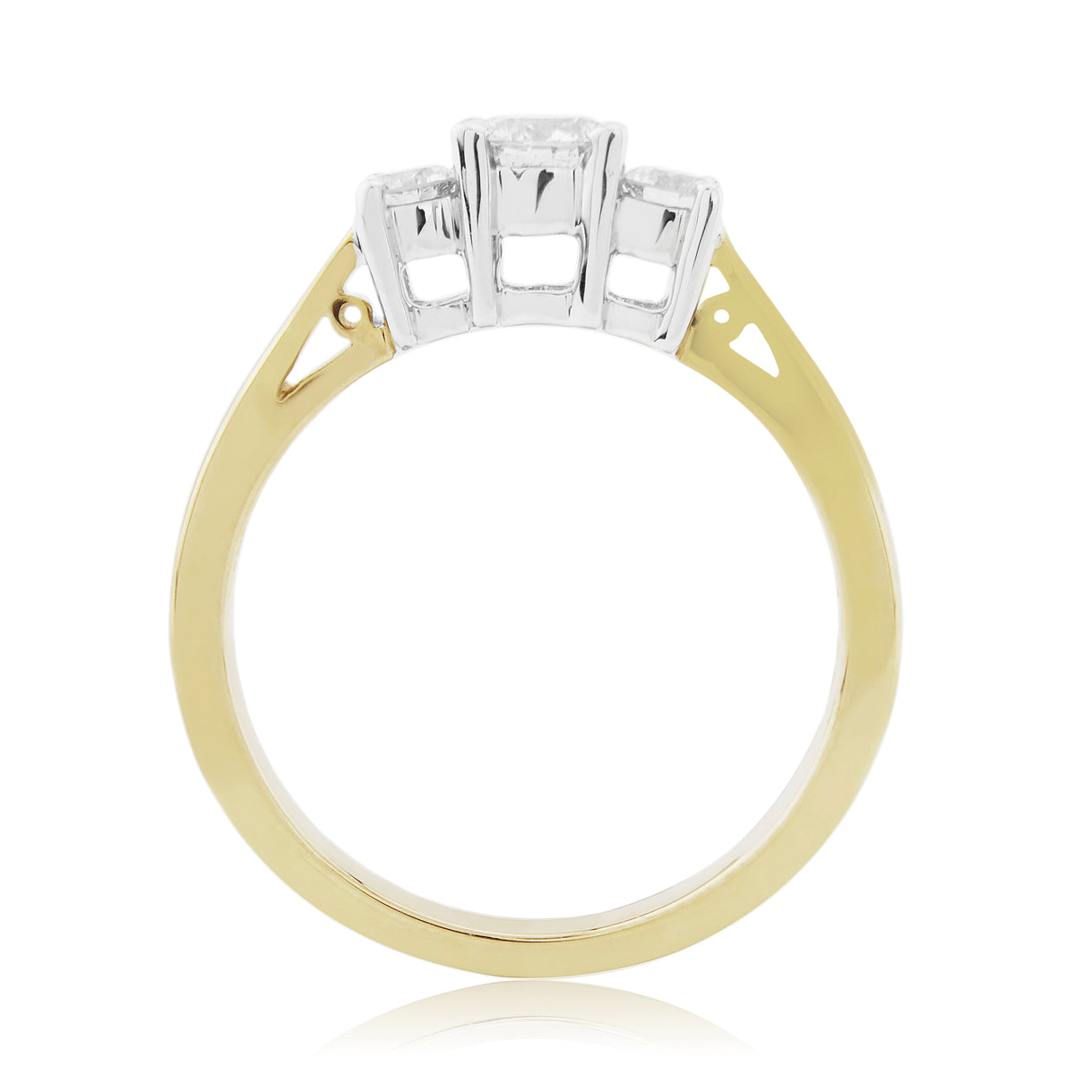 9ct gold three stone diamond ring 0.50ct