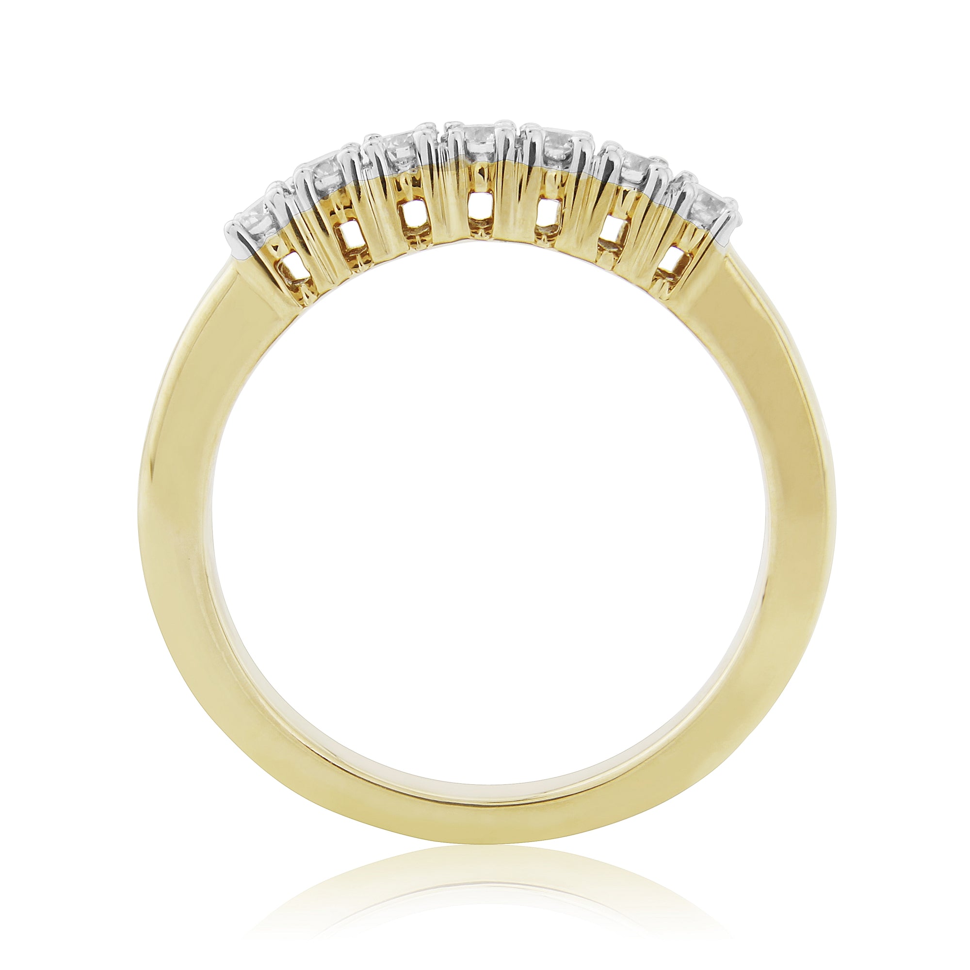 9ct gold seven stone diamond ring 0.33ct