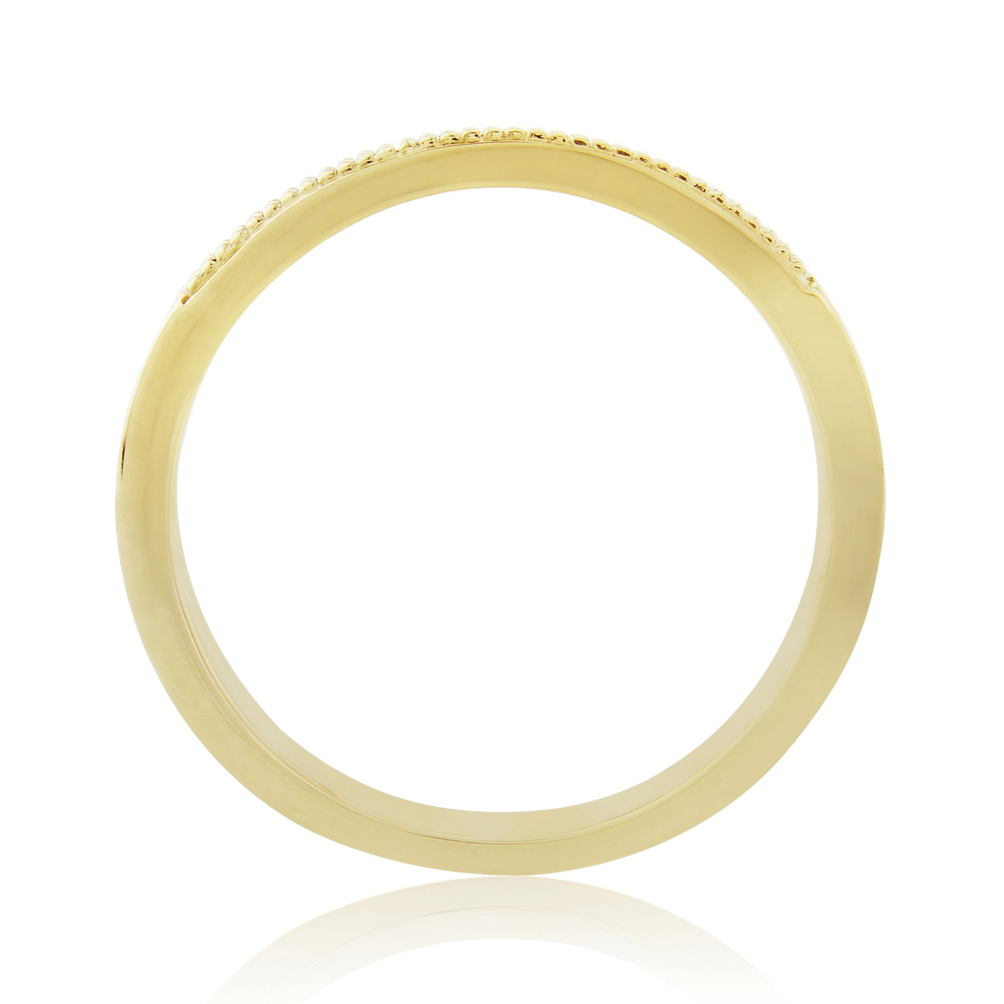 9ct gold milgrain edge channel set diamond half eternity ring 0.20ct