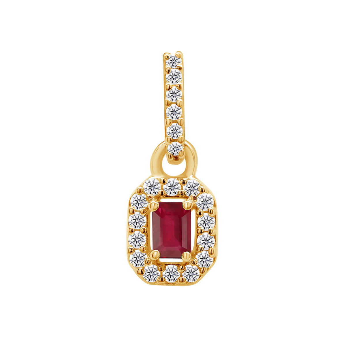 9ct gold ruby &amp; diamond pendant 0.07ct