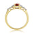 9ct gold 7x5mm oval ruby & miracle plate diamond ring 0.06ct