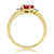 9ct 6x4mm oval rubies & diamond ring 0.10ct