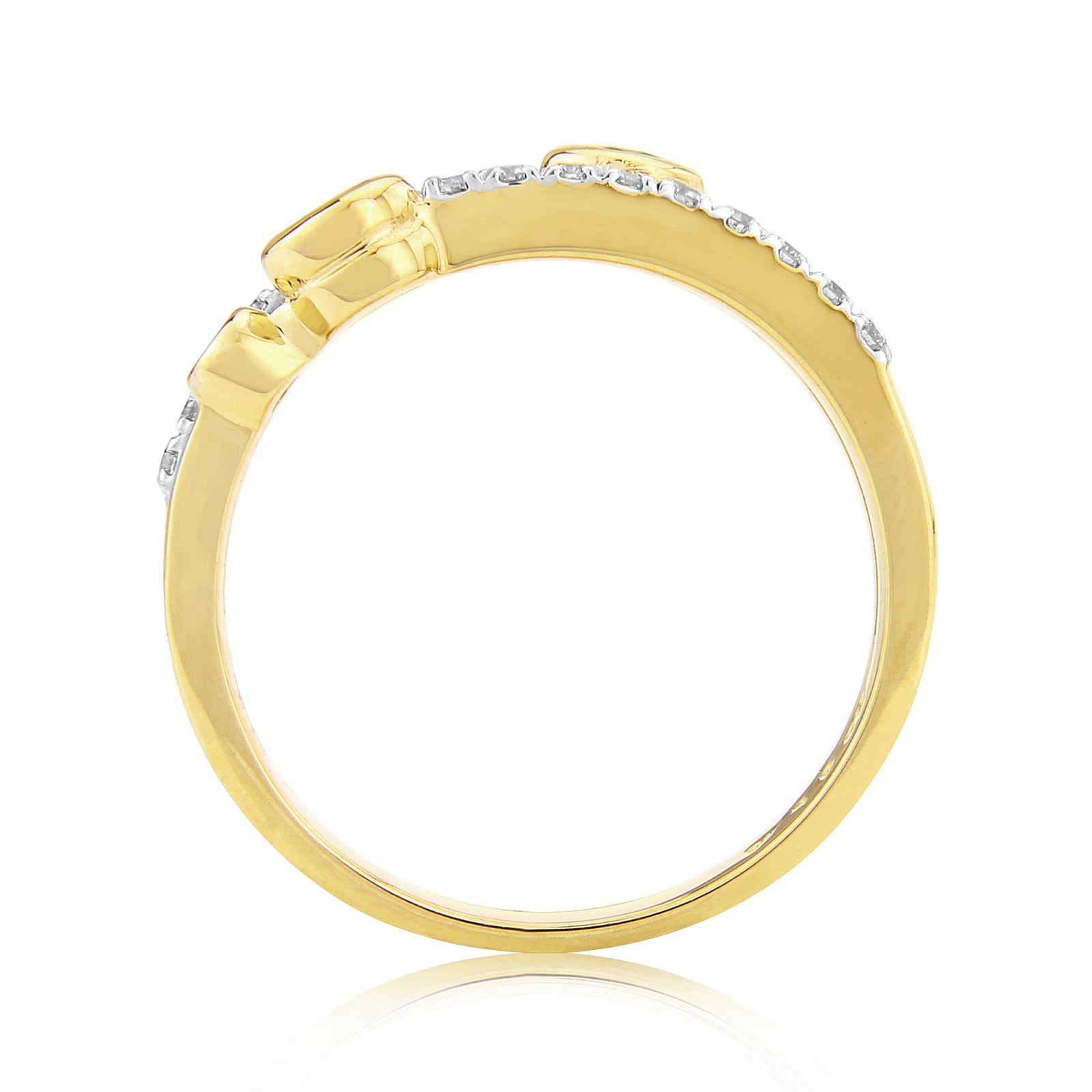 9ct gold ruby & diamond bubble style ring 0.20ct