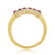 9ct gold 2.75mm round ruby & diamond half et ring 0.21ct