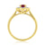9ct gold 7x5mm oval ruby & diamond cluster ring 0.11ct