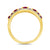 9ct gold ruby & diamond half et ring 0.17ct