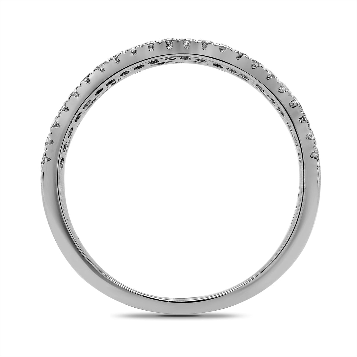 9ct white gold marquise shape ruby & diamond half eternity ring 0.28ct